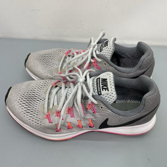 Nike Air Zoom Pegasus 33 Sneakers Shoes Running Training Gray Womens 8 - Picture 6 of 13
